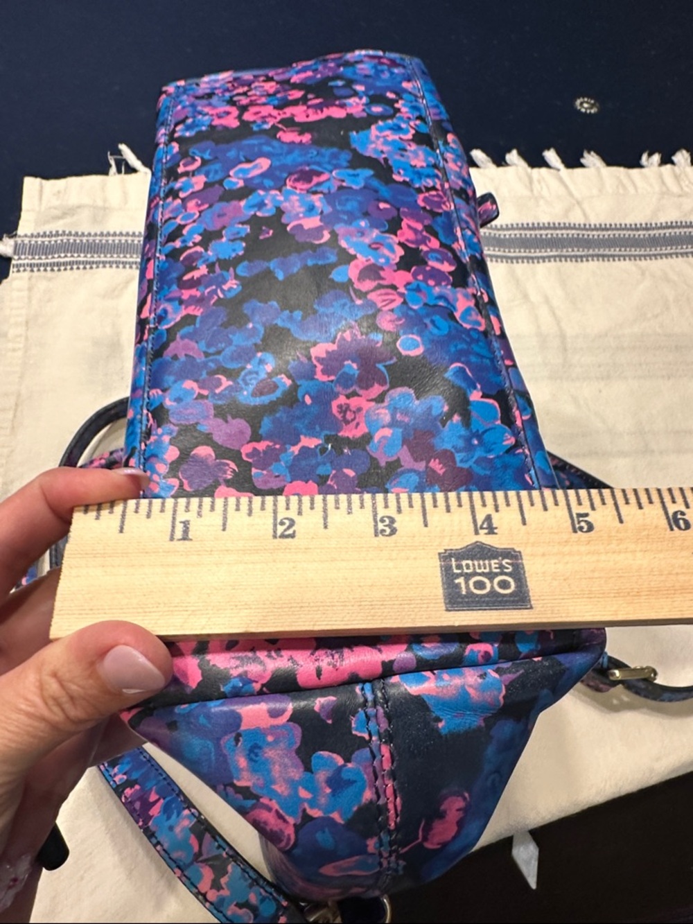 Boden Floral Satchel - Blue & Pink - Picture 13 of 13